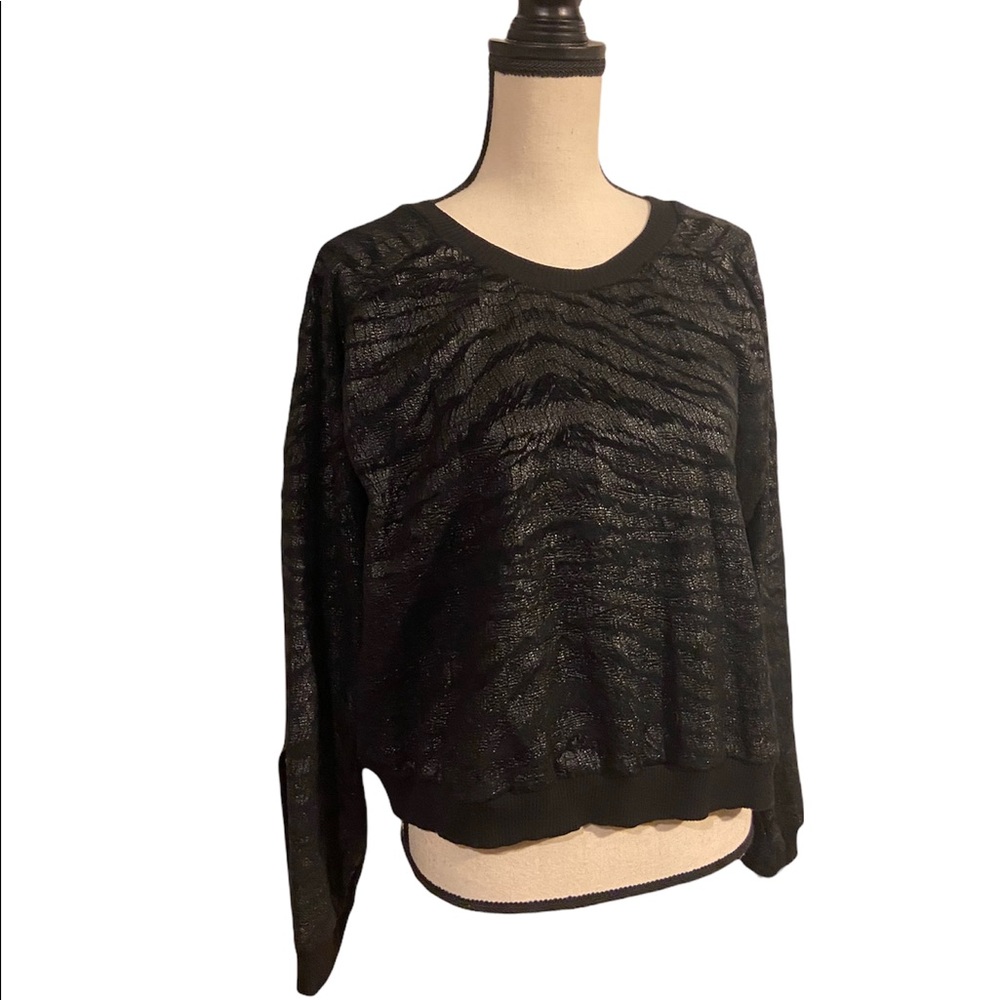 Asos Black Textured Zebra Pattern Size 14 Sweatsh… - image 2